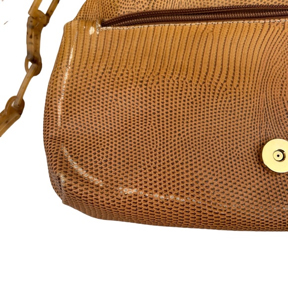 SONDRA ROBERTS VINTAGE HANDBAG Shoulder/ Crossbody w/ Tortoise Shell Chain - Picture 13 of 13